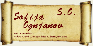 Sofija Ognjanov vizit kartica